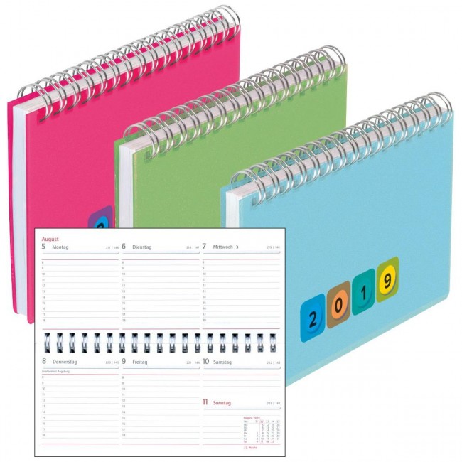 Herlitz Schreibtischkalender Mini Protect 2020 2021 Spirale 1 Woche 2 Seiten 