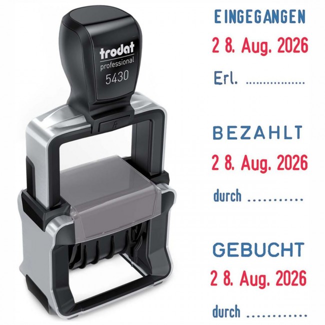 Trodat Datum Stempel 5430 L Professional Incl 3 Texten Trodat posteingangsstempel mit wechselbaren texten (weitere texte: trodat datum stempel 5430 l professional incl 3 texten